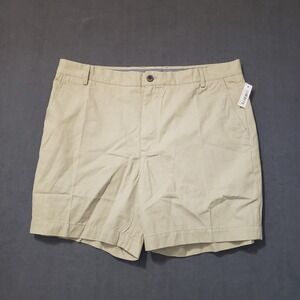 Amazon Essentials Chino Shorts Mens 40 Khaki Tan Slim Fit Flat Front Cotton
